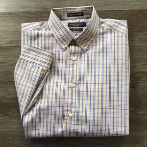 Daniel Cremieux Classics Tan Plaid Long Sleeve Button Down Size L